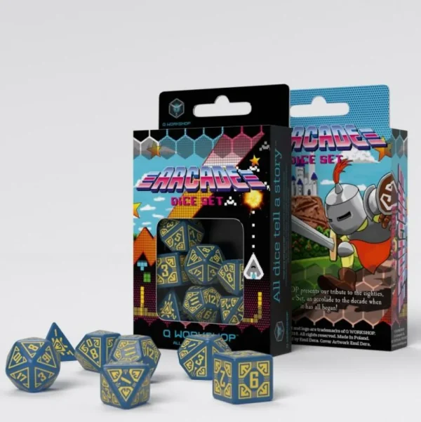 Q Workshop Arcade Blue & Yellow Dice Set Fashion