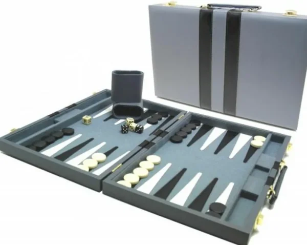 Hot Games Backgammon Koffer Grijs 38 Cm Fashion