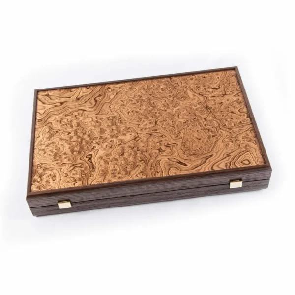 Manopoulou Backgammon: Walnut Burl - Small Shop