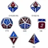 Dice Habit Metal & Enamel Dice Set - Burgundy & Blue New