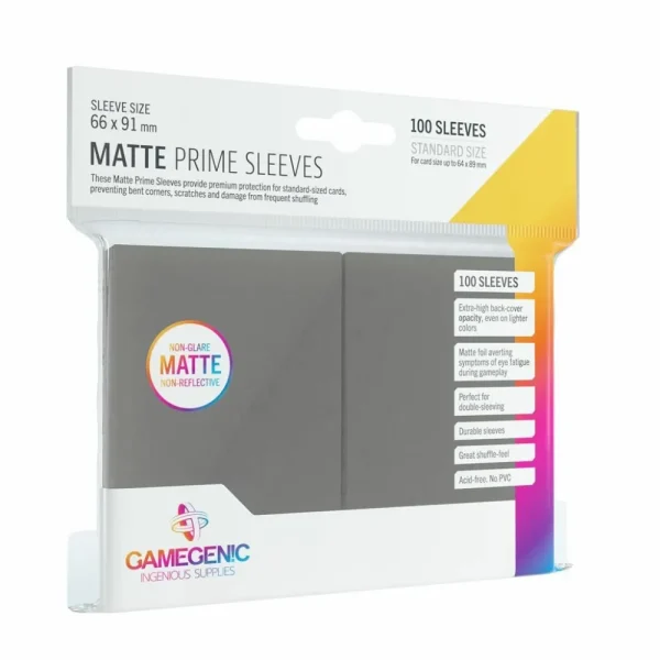 Gamegenic Sleeves: Pack Matte Prime Dark Gray (100) New