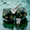 Chessex Stud Earrings Scarab Jade Mini-Poly D20 Fashion